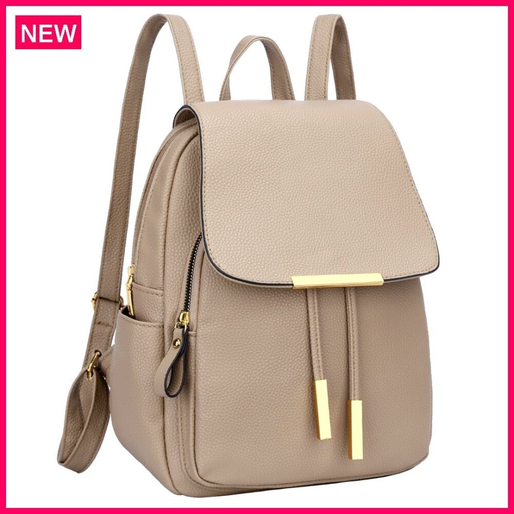 Women's Stylish Leather Backpack Purse - Lightweight Travel Bag with Multiple